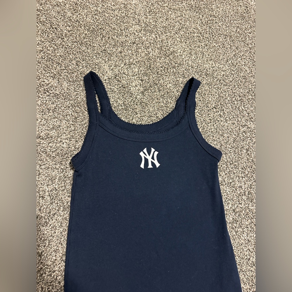 Navy Tank Top with White Logo